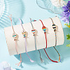 5Pcs 5 Colors Alloy Enamel Fish Charm Adjustable Bracelets BJEW-TA0001-31-7
