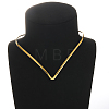 Stainless Steel V-shape Choker Necklace QQ6548-3