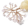 Natural Rose Quartz Chips Tree of Life Decorations with Topaz Gourd Base DJEW-P021-A01-2