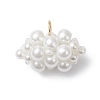 4Pcs Pearlized Glass Pearl Beads Pendants PALLOY-MZ01101-2