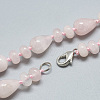 Natural Rose Quartz Beaded Necklaces NJEW-S389-16-2