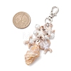 4Pcs 4 Styles Acrylic Starfish Conch Shell & Glass Pearl Pendant Decoration HJEW-JM03877-3