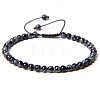 4mm Natural Snowflake Obsidian Beaded Braided Bracelets SY1950-21-1