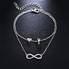 Alloy Infinity Heart Initial Charm Double Layer Anklets for Women FS-WG74AE6-25-1
