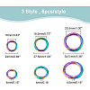 18Pcs 3 Styles Rainbow Color Zinc Alloy Spring Gate Rings FIND-BC0003-38-2