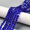 Transparent Electroplate Glass Beads Strands GLAA-F029-3mm-D06-4