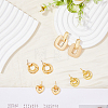 FIBLOOM 4 Pairs 4 Style Brass & Alloy Geometry Dangle Stud Earrings for Women EJEW-FI0002-68-5