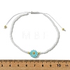 Natural Freshwater Shell & Glass Seed Beaded Adjustable Brecelets BJEW-JB13766-5