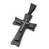 304 Stainless Steel & Rhinestone Pendants STAS-H256-03B-2