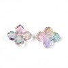 Baking Paint Transparent Glass Bead Caps X-DGLA-N014-04E-2