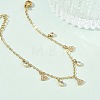 304 Stainless Steel Pave Clear Cubic Zirconia Triangel Charm Bracelets for Women BJEW-C151-03G-3