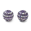 Stripe Pattern Polymer Clay Rhinestone Beads CLAY-NH0001-01K-1
