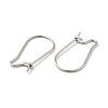 316 Surgical Stainless Steel Hoop Earrings Findings Kidney Ear Wires X-STAS-E009-6-2