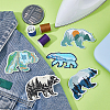 5Pcs 5 Style Polar Bear with Scenery Computerized Embroidery Cloth Iron on/Sew on Patches DIY-HY0001-53-3
