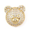 Brass Micro Pave Cubic Zirconia Slide Charms ZIRC-I068-04G-2