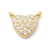 925 Sterling Silver Micro Pave Clear Cubic Zirconia Heart Charms LS-STER-A034-01G-1