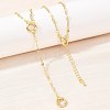 Brass Dapped Chain Y Lariat Necklaces NJEW-H087-06H-G-1