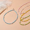 Plastic Pearl & Glass Seed Beaded Necklace for Women NJEW-JN04244-2