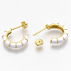 Brass Stud Earrings EJEW-S209-10F-3