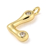 Rack Plating Brass Micro Pave Cubic Zirconia Pendants KK-A200-24G-L-2