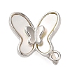 Brass with Natural Shell Fold Over Clasps KK-G505-27P-1