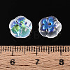 Electroplate Transparent Glass Flower Beads GLAA-T030-04-01-3