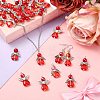 90Ppcs 3 Styles Valentine's Day Glass Pendants PALLOY-CJ00117-6