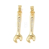 Brass Micro Pave Clear Cubic Zirconia Pendants KK-G549-16C-G-1