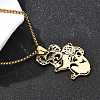 304 Stainless Steel Laser Cut Mother and Baby Koala Pendant Box Chain Necklaces for Women Men NJEW-E156-01G-3