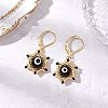 Star of David Evil Eye Handmade Glass Seed Beads with Lampwork Hoop Earrings EJEW-MZ00389-3