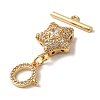 Brass Micro Pave Clear Cubic Zirconia Toggle Clasps KK-N254-81G-3