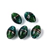 Two Tone Color Handmade Foil Glass Beads FOIL-Q001-01B-1