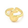 Brass Letter Open Cuff Rings for Women RJEW-G313-01C-G-2