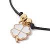 Alloy Enamel Clover Charm Bracelet BJEW-JB09962-04-3