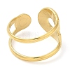 304 Stainless Steel Double Layer Open Cuff Ring for Women RJEW-I098-27G-2