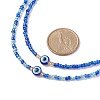 2Pcs 2 Style Resin Evil Eye & Glass Seed Beaded Necklaces Set for Women NJEW-JN03939-4