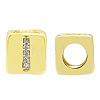 Brass Micro Pave Clear Cubic Zirconia European Beads KK-T030-LA842-IX3-1