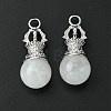 Natural Quartz Crystal Round Pendants G-C114-04P-18-2