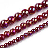 Electroplate Opaque Glass Beads Strands LS-GLAA-T032-P8mm-AB05-4