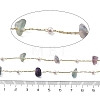 Natural Fluorite & Glass Link Chains CHC-K014-12G-07-2