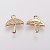 Brass Micro Pave Cubic Zirconia Charms KK-A144-002G-2