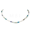 Natural Aquamarine & Sodalite & Green Aventurine Round Cube and Natural Pearl Rice Beaded Necklaces NJEW-JN05868-01-2