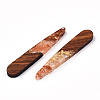 Transparent Resin & Walnut Wood Pendants RESI-N039-69D-2