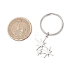 6Pcs 201 Stainless Steel Keychain KEYC-JKC01184-5