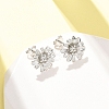Valentine's Day Flower Brass Stud Earrings EJEW-D351-03P-4