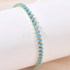 Synthetic Turquoise Tennis Bracelets KK-CBA964F-01G-01-1