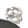 Textured Infinity 304 Stainless Steel Finger Ring for Women RJEW-L126-07B-P-2