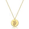 Brass Birth Flower Pendant Necklaces for Women FS-WG9FD20-13-1