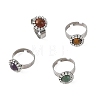 Natural & Synthetic Gemstone Finger Rings for Women RJEW-JR01102-3