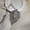 Vintage Alloy Crystal Rhinestone Hollow Leaf Pendant Necklaces for Women ET3744-6